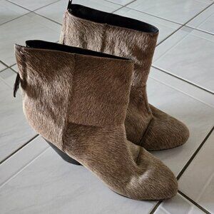 Rag & Bone Newbury Calf Hair Ankle Boots Oatmeal 8.5